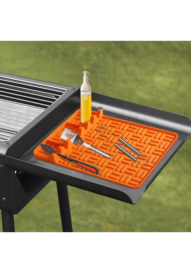Cbtx Açık Barbekü Izgara Yüksek Sıcaklığa Dayanıklı Yan Raf Silikon Ped Barbekü Izgara Alet Pedi 003 001