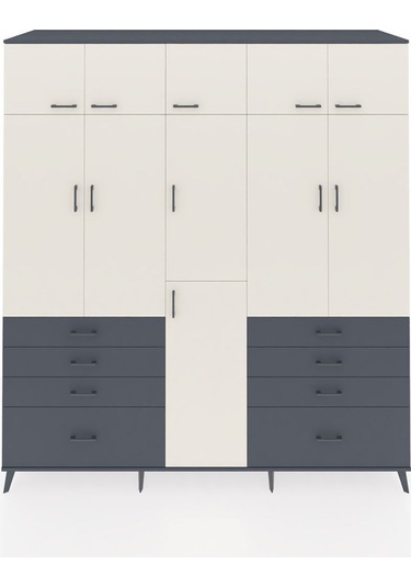 Kronos Dolap 8 Raflı 8 Çekmeceli 3 Askılı 220x59x243 Antrasit-aytaşı/antrasit Aytası/antrasıt Kronos Dolap 8 Raflı 8 Çekmeceli 3 Askılı 220x59x243 Antrasit-aytaşı/antrasit Aytası/antrasıt