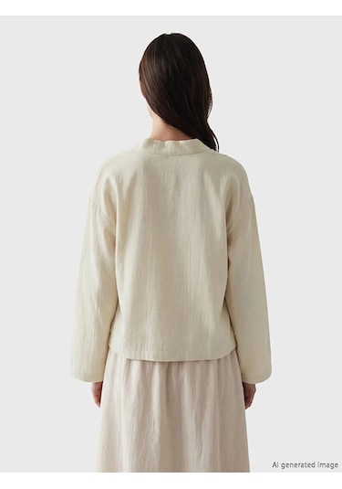 Lc Waikiki Bej Şal Yaka Oversize Kadın Kimono