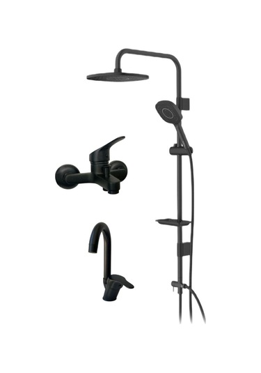 Armour Armatür Banyo Seti Siyah Siyah