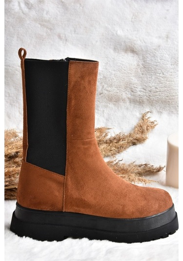 Fox Shoes Taba Süet Kadın Bot J267063102