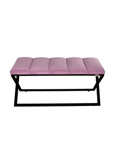 Varcera Black- Pembe Dilimli Model Puf & Bench & Koltuk & Oturma Bankı & Yatak Odası Önü