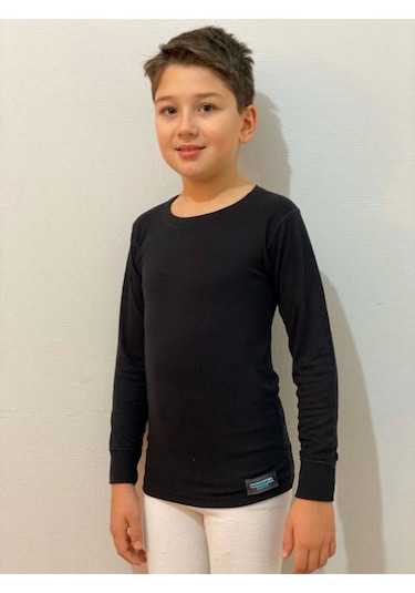 Aqua Cm2511 Termal Çocuk Uzun Kol Fanila Siyah
