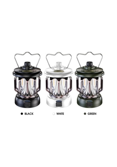 Artfulabode Vintage Siyah Şarj Metal Mekan Mekan Masa Led Lambası Lamba Kampı İçin İç Fener Edilebilir Dış Asma Tk Siyah