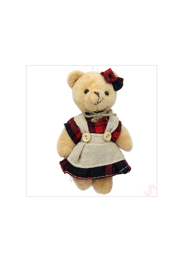 Pelüş Kıyafetli Ayıcık Anahtarlık, 13 X 8,5 Cm - Kız Model