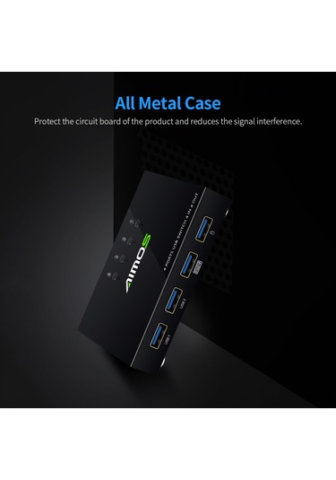 Samdoo Aımos Am-404k Usb 2.0 4x4 Anahtar Cihazı - Yazıcı, Klavye, Fare Paylaşımı - Siyah
