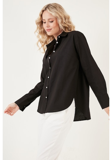 Lela Oversize % 100 Pamuk Poplin Bayan Gömlek Cf21S163867 Siyah