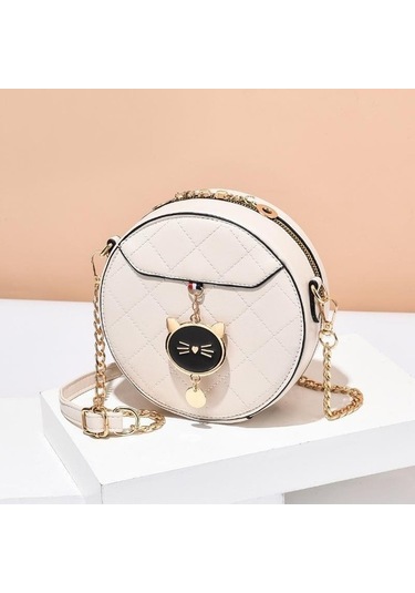 Fly Word Zincir Versiyonu Omuz Çapraz Askılı Çanta Bej