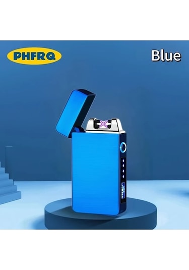 Trendooze Gaojunshop01 Usb Şarjlı Çift Ark Çakmak, Güç Göstergeli Hediye Sarı