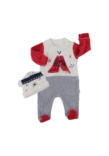 Baho Bear Tulum Kadife Yeşil Kırmızı