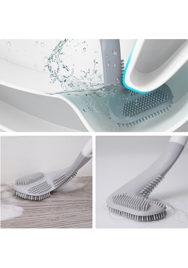 Vkemall Duvar Takılı Mavi Tuvalet Fırçası, Tpr Malzeme İle Tam Temizlik, Sudan Kurtulmayan, Kolay Kurulum, Banyo İçin Pratik Tasarım Mavi