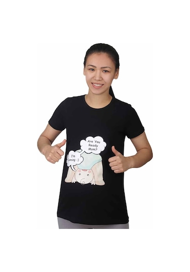 Mummy's Baby Hamile Tişört Are You Siyah 9147