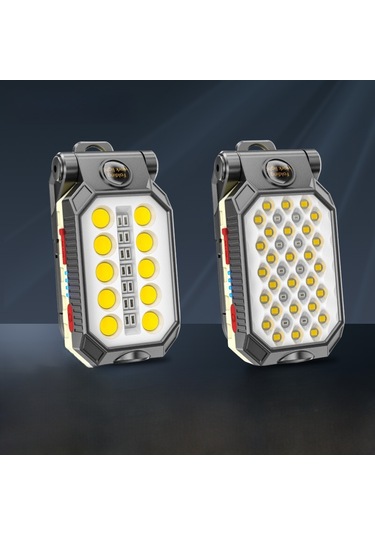 Suofeng Usb Şarjlı Manyetik Cob Çalışma Lambası - 2400mah Pil, Enerji Göstergeli, El Feneri Ve Tamir Işığı W599b Çok Renkli