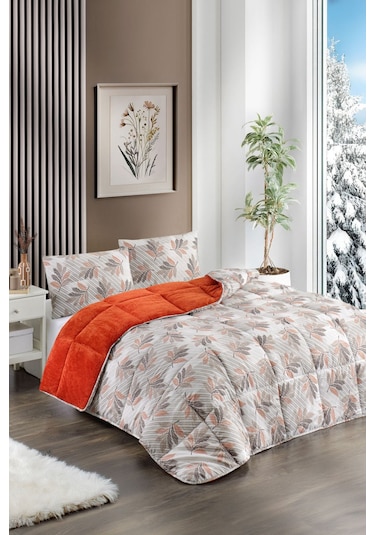 Renkli Desenli Tek Kişilik Yorgan Peluş Çift Taraflı Yastık Kılıflı Çarşafsız 05