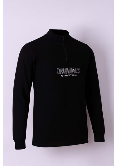 Trender Siyah Erkek Sweatshirt Siyah