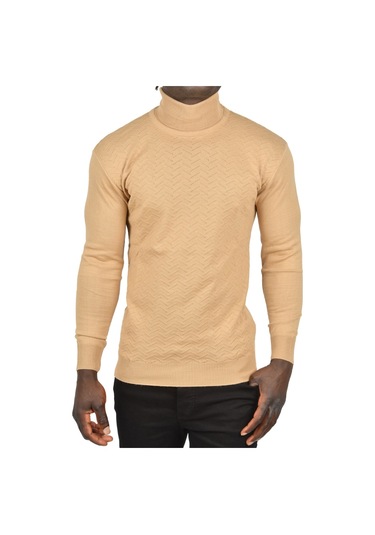 Deepsea Erkek Camel Zigzag Desenli Tam Balıkçı Yaka Dar Kesim Boğazlı Triko Kazak 2505497 Camel Deepsea Erkek Camel Zigzag Desenli Tam Balıkçı Yaka Dar Kesim Boğazlı Triko Kazak 2505497 Camel