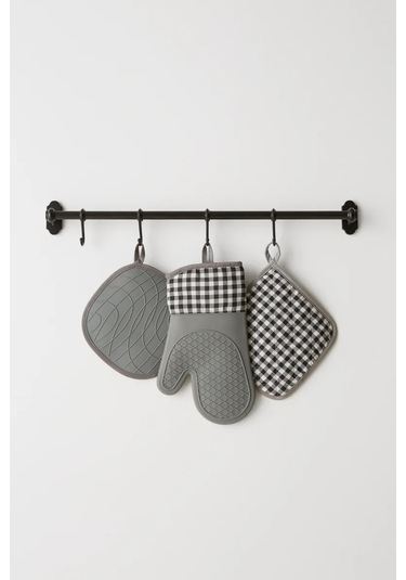 Happy Nest Mutfak Eldiveni Takımı, Silikon Mutfak Eldiveni 198002209 Gri