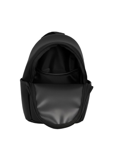 Yuga Suni Deri Dört Gözlü Sırt Çantası Siyah Siyah