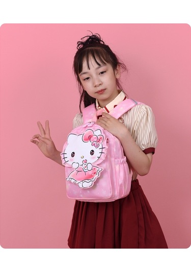 Anaokulu Karikatür Desenli Sırt Çantası-pembe