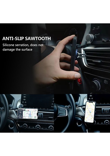 Youmex Araç Havalandırma Telefon Tutucu - 360 Dönebilen Çift Fonksiyonlu Zincirli Alloy Sarımsaklı Tutucu - Siyah