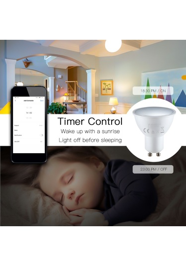 Akıllı Plafonyer Led Wifi Kapalı Kablosuz Spot 2800k-6200k Rgb Renkli Beyaz