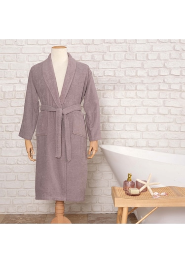 Karaca Home Daily Soft Gri %100 Pamuk Erkek Bornoz L/XL