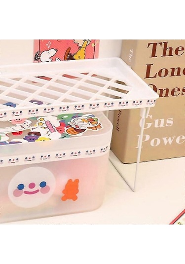 Fortunelane Masaüstü Katlanabilir Raf Yerden Tasarruf Sağlayan Ev Masası Depolama Katmanlı Raf Ev Ofis Okul Küçük, 34x14x16cm