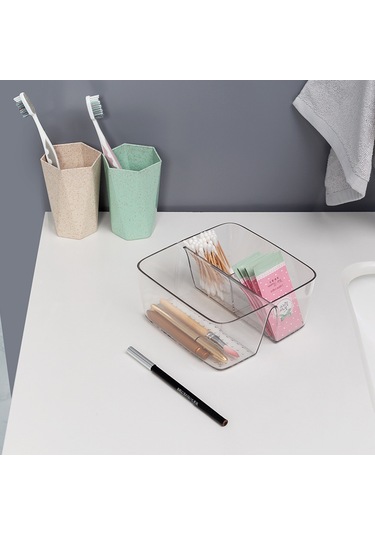 Şeffaf Plastik Saklama Kutusu Mutfak Depolama Lüks Banyo -