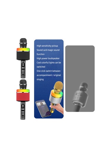 Mufunye Kablosuz Bt Karaoke Mikrofon Taşınabilir El Mikrofonu Hoparlör Makinesi 1800mah Şarj Edilebilir Hoparlör Ev Partisi Şarkı Söyleme İçin E