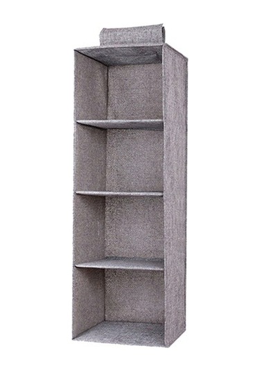 Cbtx Gardırop Elbise İç Giyim Asılı Çanta Katlanabilir Dolap Elbise Çekmecesi Gri 4 Kat