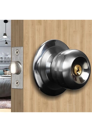 Alüminyum Alaşım Yuvarlak Kapı Kolları Rotasyon Kilit Knobset Kolu Metal Kapı 451878 Diğer