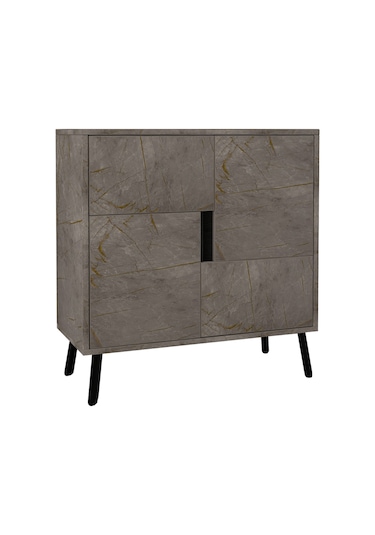 Darien Ç001 Çok Amaçlı Dolap Gordion Mermer/ahşap Siyah