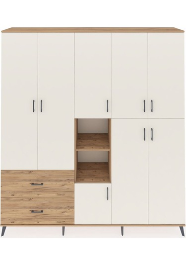 Hyperion Dolap 12 Raflı 2 Çekmeceli Tek Askılı 220x44x243 Çam-aytaşı/çam Aytası/atlas Çam Hyperion Dolap 12 Raflı 2 Çekmeceli Tek Askılı 220x44x243 Çam-aytaşı/çam Aytası/atlas Çam