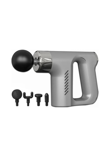 Yüksek Güçlü 4 Farklı Başlıklı Hızlı Şarjlı Kas Ve Vücut Masaj Tabancası Kırmızı