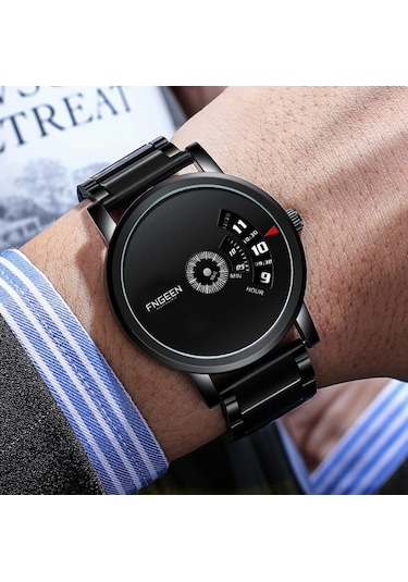 Sones Bınbond Lokomotif Konsept Çelik Kemerli Saat Erkek Canlı Siyah Teknoloji Saati Beyaz Çelik Beyaz Yüz