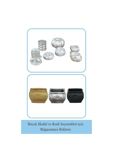 Eskitme Mumluk Şamdan Tealight Mum Uyumlu Mini Çizgili Çiçekli Model - Gümüş