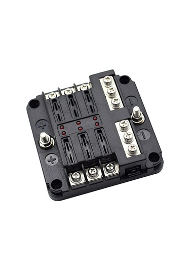 Monyee 6 Yollu Led Göstergeli Sigorta Kutusu - Tüm Taşıtlar İçin Anti-koroziv Bakır Uçlar, 32v 100a Maksimum Giriş, Su Geçirmez Pc Kapak