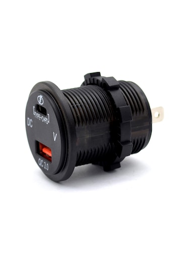 Singree 12/24v Dc Çift Usb Şarj Cihazı - Qc3.0 + Type-c Pd, Su Geçirmez, Led Göstergeli, Araba/motosiklet/boat İçin