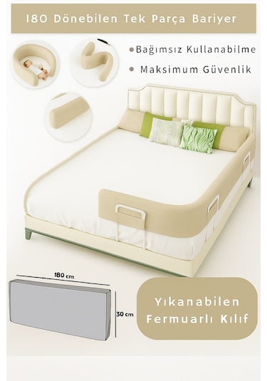 Miralay Yeni Nesil Yatak Bariyeri 180 CM Bej