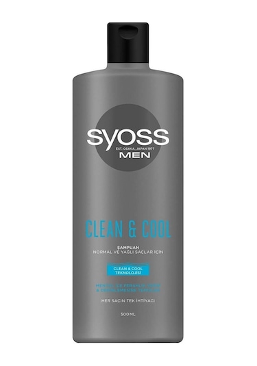 Syoss Men Clean Cool Normal ve Yağlı Saçlar için Şampuan 500 ML