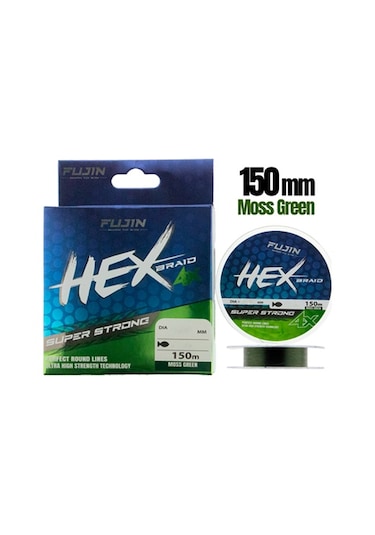 Fujin Hex Braid 4x 150mt Moss Green Pe İp Misina 0,18 Mm