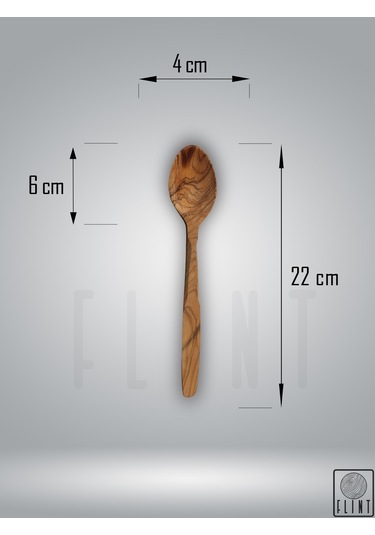 Zeytin Ağacı El Yapımı Tahta Ahşap Kaşık Mutfak Yemek Kaşığı 22cm