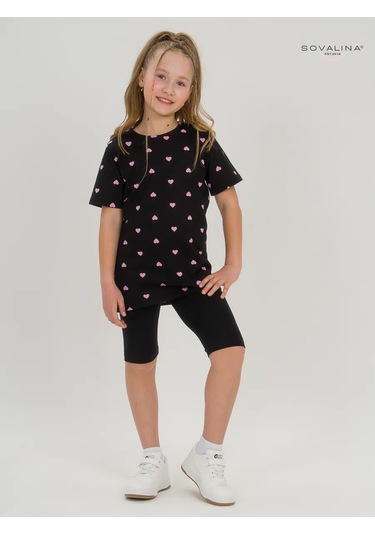 Sovalina Çocuk Yazlık Bisiklet Taytı İle Takım 385914670 Siyah