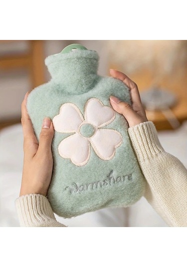 Willowhaven Pembe 500ml Pvc Sıcak Su Torbası Çiçek Desenli Taşınabilir El Isıtıcı Kış Hediyesi Pembe