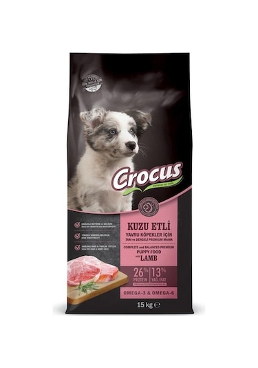 Crocus Kuzu Etli ve Pirinçli Yavru Köpek Maması 15 KG