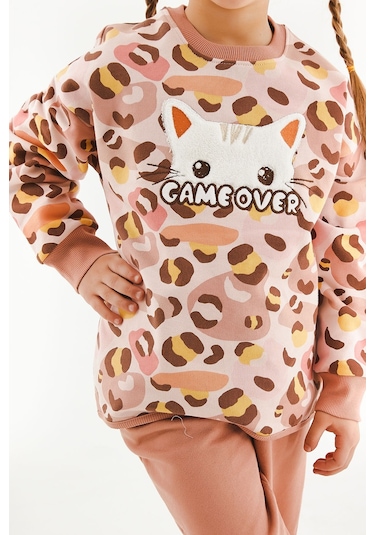 Rolypoly Gameover Pudra Kız Çocuk Eşofman Takım 5274-30040 Pudra