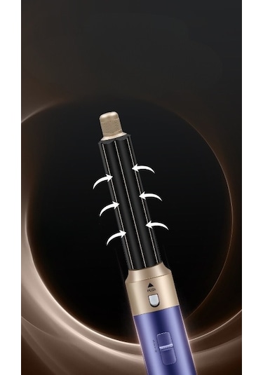 Tcherchi 6'sı Bir Arada Sıcak Hava Saç Kurutma Makinesi, Bukle Maşası, Düzleştirici Saç Şekillendirme Seti 6 İn 1 Mor