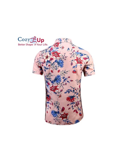 Cozy Up Floral Gömlek Erkek Kısa Kollu Pamuklu Plaj Giyim Günlük Düğmeli Gömlekler Sarı