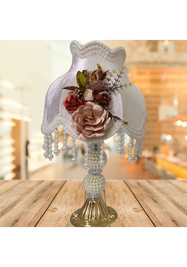 Çiçek Dekorlu Abajur Özel Tasarım Dekoratif Eşya Diğer