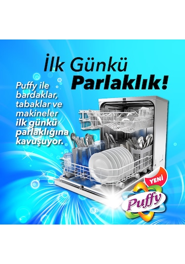 Puffy Hepsi Bir Arada Bulaşık Makinesi Deterjanı Kapsül 30 Yıkama